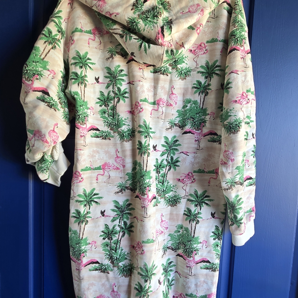 Onepiece Flamingo Print Zip-Up Romper - Picture 7 of 14